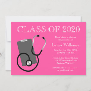 Invitación Graduación Rosa de la Escuela de Enfermería Médica