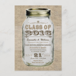 Invitación Graduación rústica 2016 de la apariencia vintage