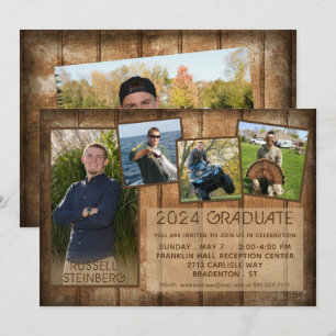 Invitación Graduación Rústica Country Wood 5 Foto