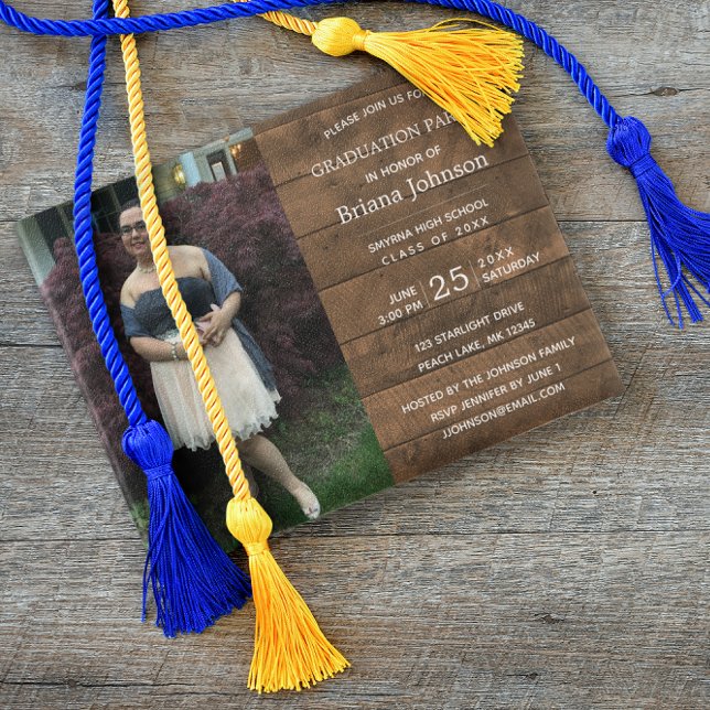 Invitación Graduación Rustica de Fotografía en Barnwood (Subido por el creador)