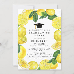 Invitación Graduación Rústica de Wreath de Limón