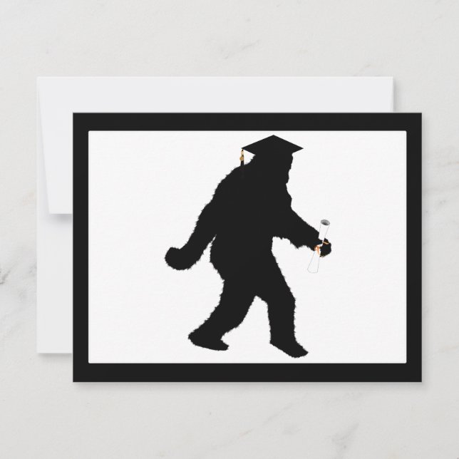 Invitación Graduación Sasquatch con tapa de grado (Anverso)