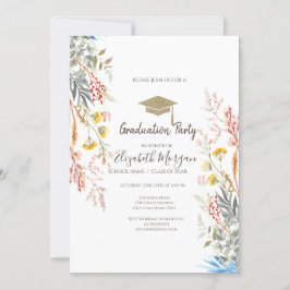 Invitación Graduación Seca Seca de Flor Silvestre