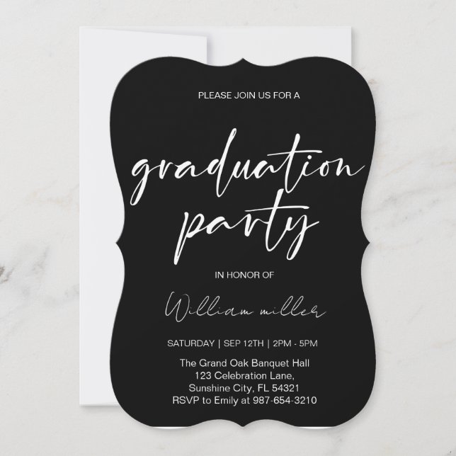 Invitación Graduación secundaria de 2025,Grado mínimo (Anverso)