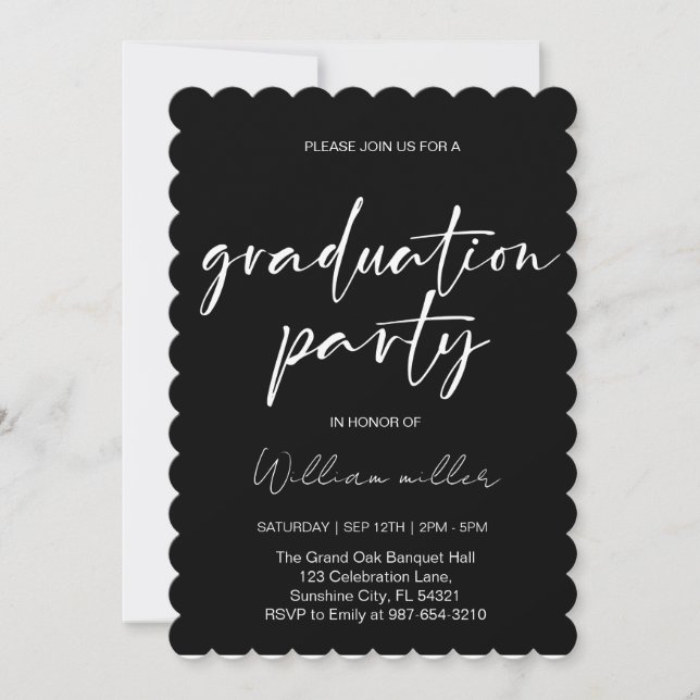 Invitación Graduación secundaria de 2025,Grado mínimo (Anverso)