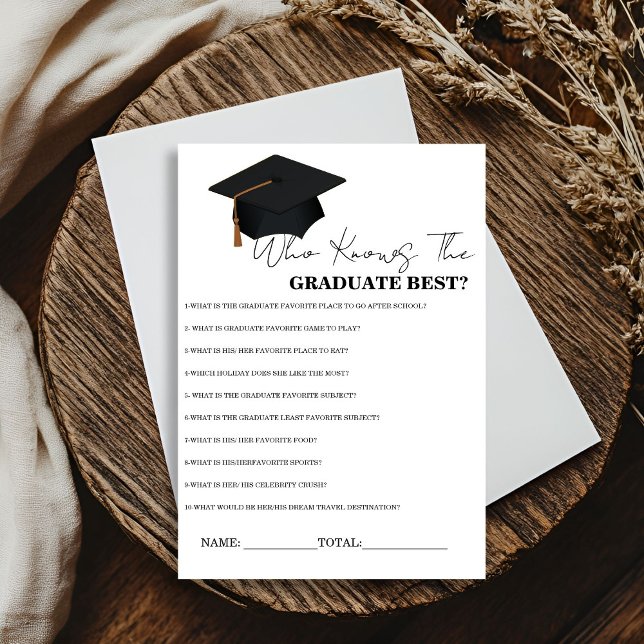 Invitación Graduación simple Conoce la mejor carta de juego p (Subido por el creador)