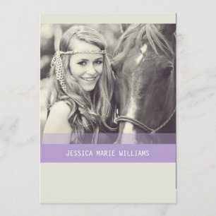 Invitación Graduación simple de Chevron  Púrpura