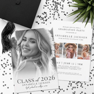 Invitación Graduación Simple Foto Graduado(a) Elegante con Es