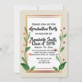Invitación Graduación sofisticada clásica y elegante