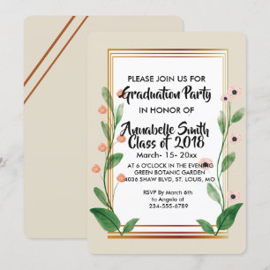 Invitación Graduación sofisticada clásica y elegante