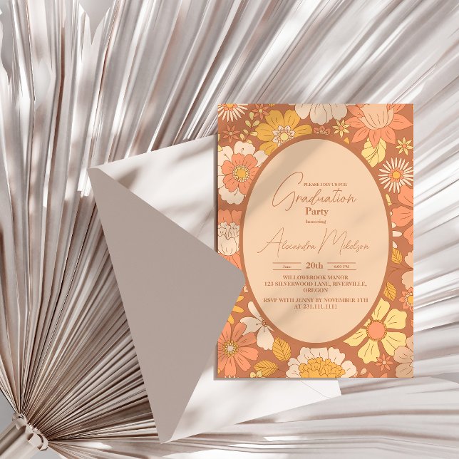 Invitación Graduación temática de Retro Groovy 70 (Subido por el creador)