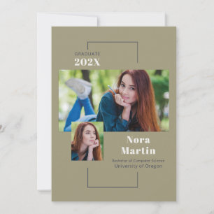 Invitación Graduación universitaria de varias fotos