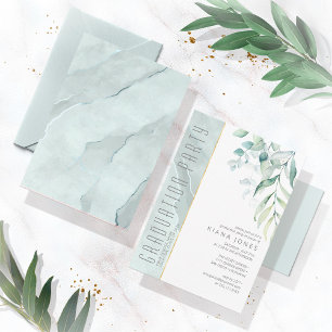 Invitación Graduación verde/azul de Dreamy Green ID911