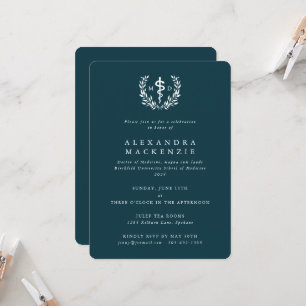 Invitación Graduación verde azulada del álabo MD + de la guir