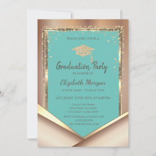 Invitación Graduación verde de la Casa de la Moneda de los Di