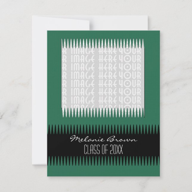 Invitación Graduación verde oscuro (Anverso)