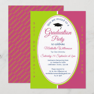Invitación GRADUACIÓN Verde rosa cristiano personalizado