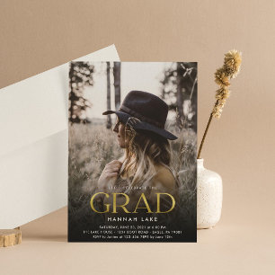 Invitación Graduación vertical de fotografía de 3 Relieves me