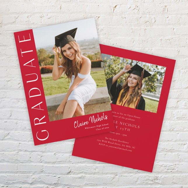 Invitación Graduación vertical de fotos moderna (Subido por el creador)