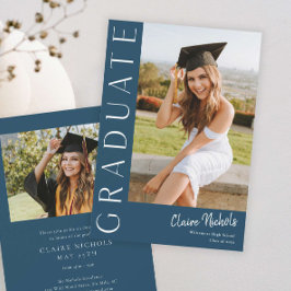 Invitación Graduación vertical de fotos moderna