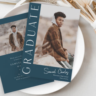 Invitación Graduación vertical de fotos moderna