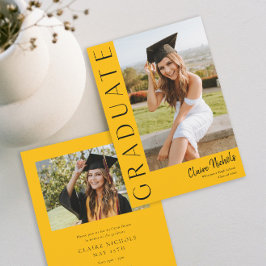 Invitación Graduación vertical de fotos moderna