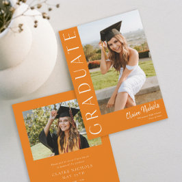 Invitación Graduación vertical de fotos moderna