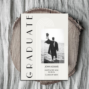 Invitación Graduación vertical moderna de dos fotografías