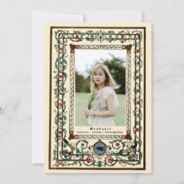 Invitación Graduación vintage "medieval" iluminada