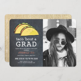 Invitación Graduación virtual de Taco Bout GRAD Photo Gold