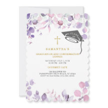 Graduación y Confirmación Rosa y Morado 