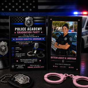 Invitación Graduada de la Academia de Policía Femenina Línea 