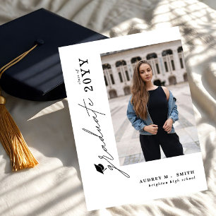 Invitación Graduada en guión moderno 4 Foto de graduación