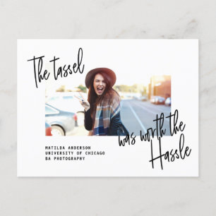 Invitación graduada moderna de la foto + el fiesta