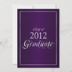 Invitación graduada púrpura y de la plata con