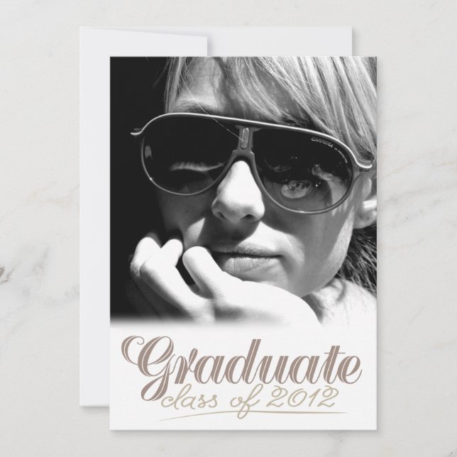 Invitación Graduado 2012 Invitado blanco moderno (Anverso)