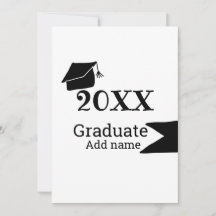 Graduado 20XX gorra de graduación simple mínimo mo