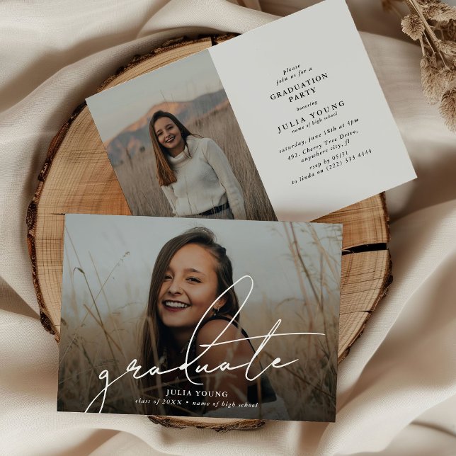 Invitación Graduado 2 Partido de Graduación de Collage de fot (Subido por el creador)
