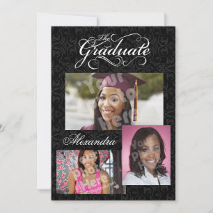 Invitación Graduado, 3 Collages de fotos de Graduación