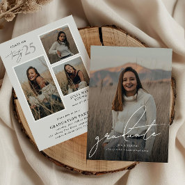 Invitación Graduado 4 Partido de Graduación de Collage de fot