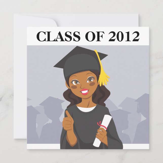 Invitación Graduado afroamericano (Anverso)