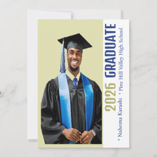 Invitación Graduado Afroamericano Personalizado 2026
