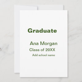 Invitación Graduado agregar nombre clase de nombre de escuela