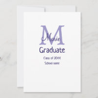 Graduado agregar nombre monograma morado simple mi