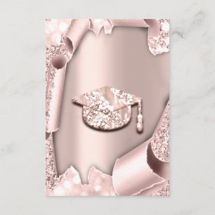 Invitación Graduado Bachelorette CHICA Rosa Rosado 3D