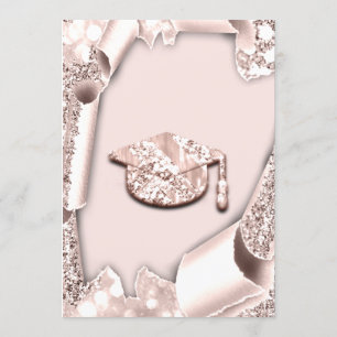 Invitación Graduado CAP Bachelorette Party Rosa 3D rosa