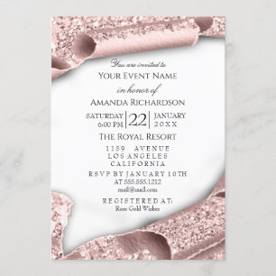Invitación Graduado CAP Bachelorette Rosa Blanca 3D