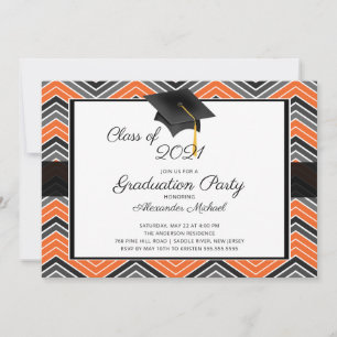 Invitación Graduado Chevron modernoPartido de Graduación Tass