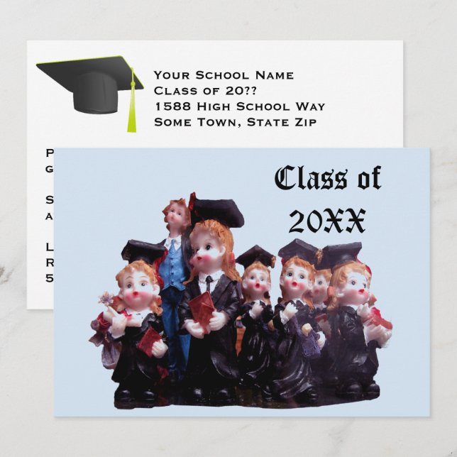 Invitación Graduado Clase de Figuras Porcelanas 20XX Foto (Anverso / Reverso)