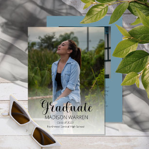 Invitación Graduado Clásico de Script Dos Graduación De Foto 